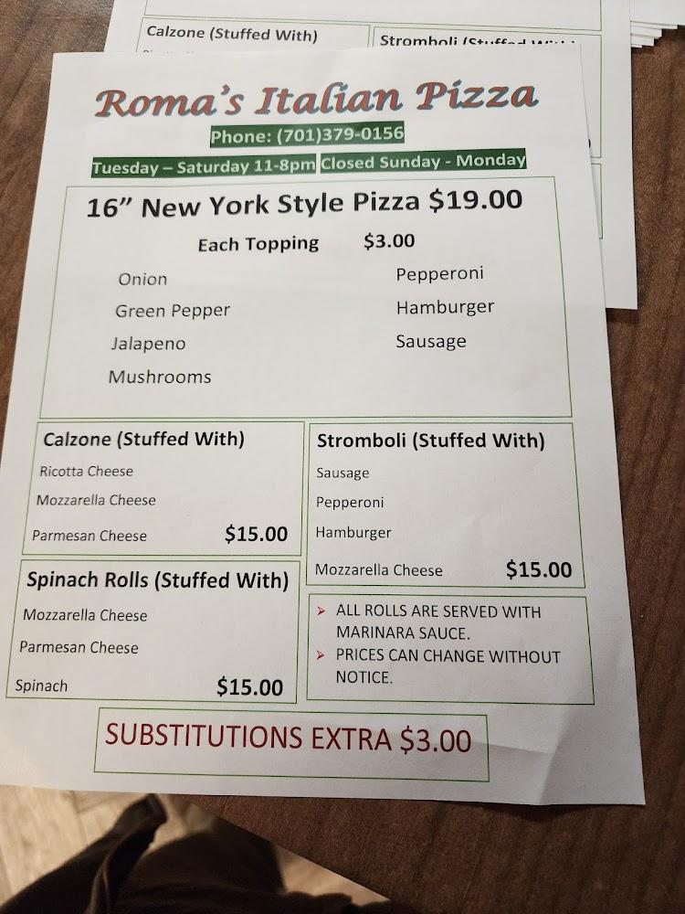 Roma's Italian Bistro Menu image 2